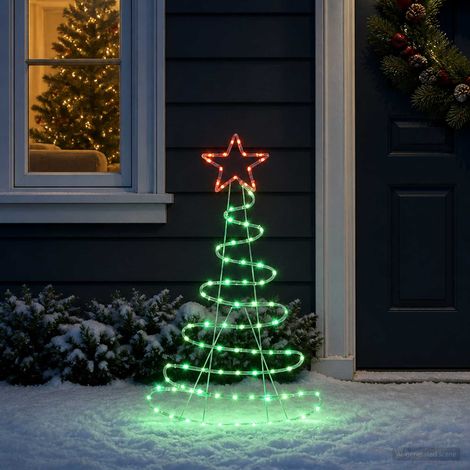 vidaXL Cartel LED de árbol de Navidad LOVIISA 100 LED Rojo, Verde (1/5)