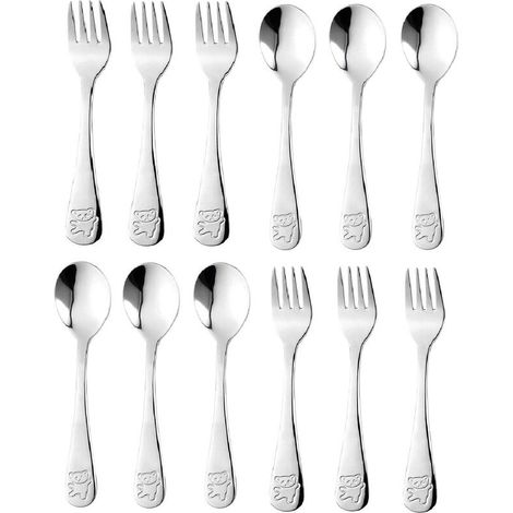 Stainless Steel Children's Cutlery Bear Cutlery Knives, Forks and Spoons 12 Pieces