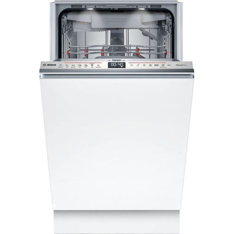 Bosch Serie 6 SPV6EMX09E. Posizionamento dell'apparecchio: A scomparsa totale, Dimensione: Compatta (45 cm), Colore pannello di controllo: Acciaio inox. Numero di coperti: 10 coperti, Classe emissi...