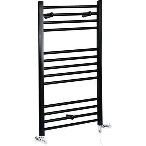 Hudson Reed Nox - Sèche-Serviettes Design Mixte Moderne Plat - Noir - 100 cm x 50 cm