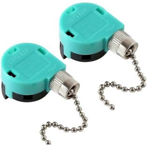 2 Pack 3 Speed Ceiling Fan Switch, Ceiling Fan Pull Switch, 4 Wire Pull Switch, ZE-268S6 for Replacement (1/5)