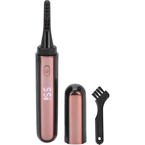 Recourbe-cils électrique rechargeable USB, 4 niveaux de température, fer à friser chauffant avec écran LCD pour femmes, noir (1/5)