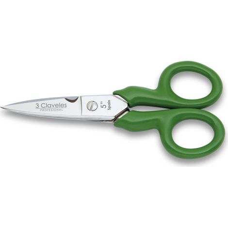 3 Claveles 152 Tijeras Electricistas Clásica, Aislante, Acero de Carbono-(12,5 cm, 5"), Verde (1/4)