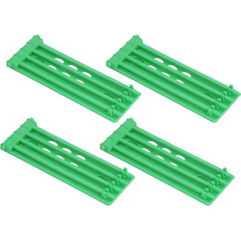 4 Pièces Support pour Bagues de Pigeon - Design à 4 Colonnes Grande Capacité, Support Murale Durable en Plastique Vert pour Anneaux de Patte de Perroquet (1/5)