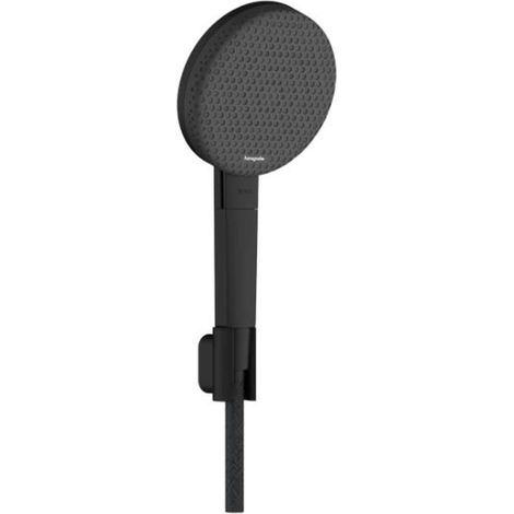 Hansgrohe Raindance Alive Select S - Conjunto de ducha con cabezal, soporte y manguera, 3 tipos de chorro, EcoSmart, negro mate 24611670 (1/3)