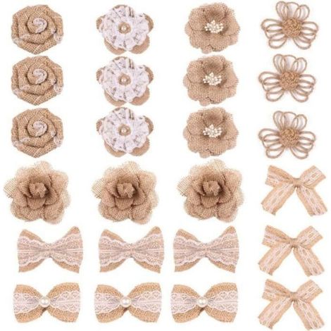 Fleurs Artificielles - - 24Pcs - Jute Naturel - Vintage - Décoration Intérieure (1/2)