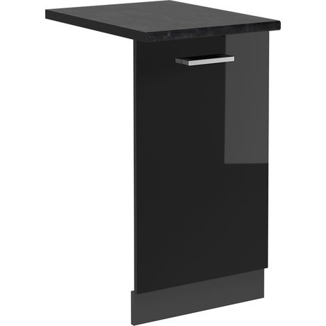 Façade de lave-vaisselle R-Line, Noir Haute brillance, 45cm , PT Anthracite, Vicco (1/5)