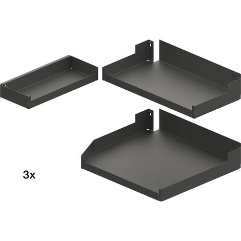 Peka Einhängetablare Liro Set KB 400mm für Hochschrank Pleno Maxi Plus links - Boden Apothekerschrank, Stahlblech pulverbeschichtet anthrazit (1/2)