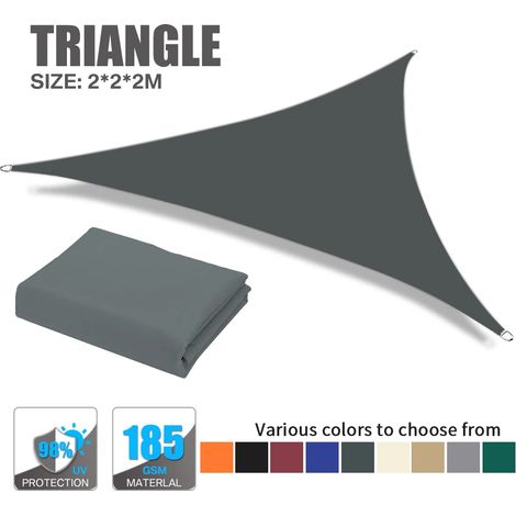 Auvent de jardin extérieur imperméable (gris foncé, 2 x 2 x 2 m), protection solaire, blocage des UV à 98 % (1/5)