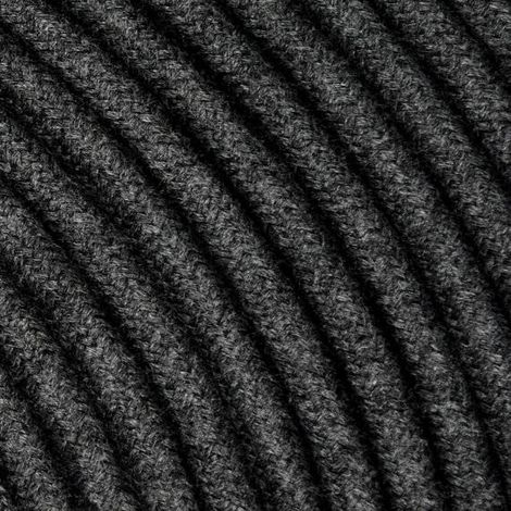Fil Électrique Tissu Gris Carbone 2x0,75mm² - Câble Électrique Textile de Qualité