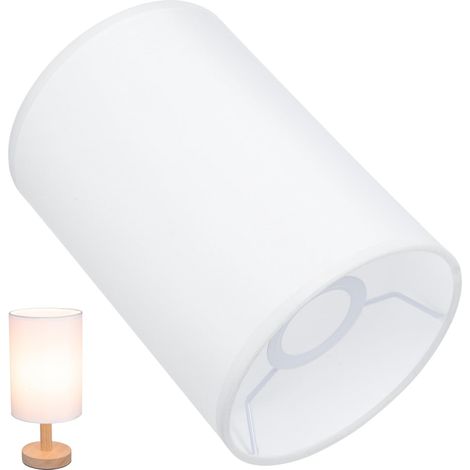 Abat-jour rond cylindrique - 20 x 14 cm - Pour douille E27 - Abat-jour décoratif - Pour lampe de table et lampadaire - Pour chambre à coucher, salon, bureau (1/5)