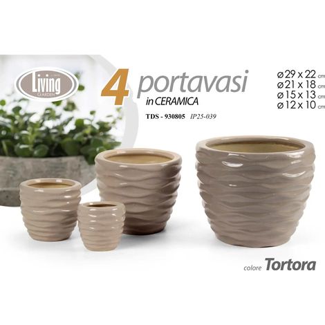 Set 4 cachepot Ø30/22/15/12 cm