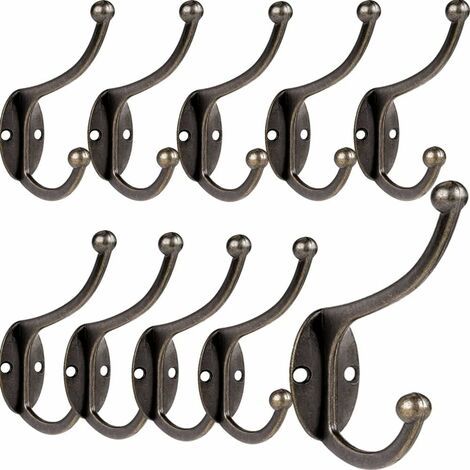 LaBlanc – 10 Stück Retro-Garderobenhaken, Vintage-Kleiderhaken zur Wandmontage, Metall-Türhaken für Badezimmer, Küche, Schlafzimmer, Eingangsbereich (Kupfer)