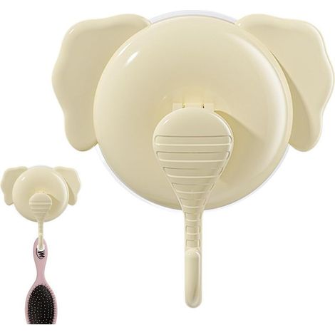 Suction Elephant Shower Hooks, Vacuum Towel Hook, Nail Wall Hangers, Strong Suction Grip, Ideal for Kitchen, Bathroom, Glass Doors, Easy to Install. (1/5)