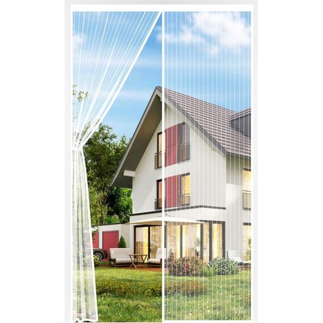 Magnetisches Fliegengitter 80x200cm für Balkontür, ohne Bohren, Weiß (1/5)