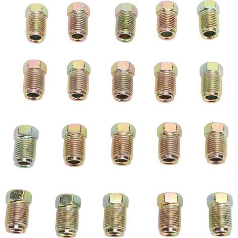 Ortviai Raccords de ligne de frein M10x1 mm – 20 pièces pour tube de 3/16 pouce, bronze ancien, acier plaqué résistant à la corrosion (1/5)