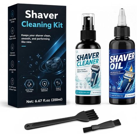 Kit d'huile et de nettoyage pour tondeuse à cheveux et rasoirs, élimine les débris, lubrifie les lames, réduit la friction et la rouille, prolonge la durée de vie de la lame pour la maison (1/5)
