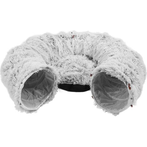 Tunnel pour chat, lit douillet en peluche, lavable, multifonctionnel et pliable, jouet tubulaire rond pour chats d'intérieur, chatons et chiots (1/5)