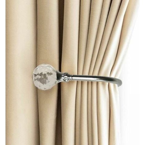 Rideau Metallique 2 Pack (Argent) Embrasses à Rideaux Crochets Murals U Métal Curtain Tiebacks (1/5)