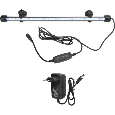Lampe LED étanche pour aquarium avec 3 modes, gradation et prise UE 100‑240V, 38 cm (1/5)