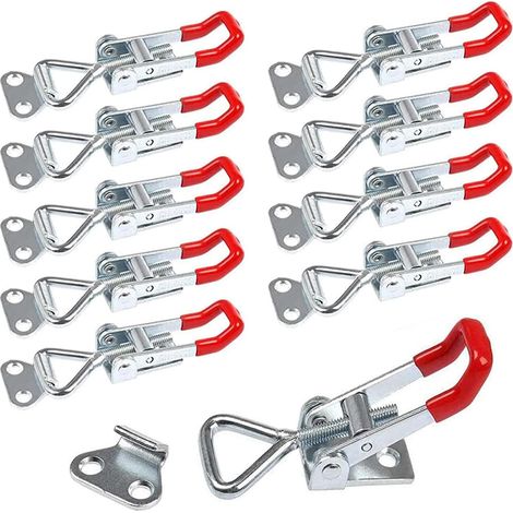 10 Stück Metallscharnierschloss, GH-4001-Schloss, schnell verstellbarer Holzbearbeitungsclip aus Edelstahl 304, Scharnierclip-Schnappbefestigung zum Befestigen und Befestigen, Tragfähigkeit 100 kg