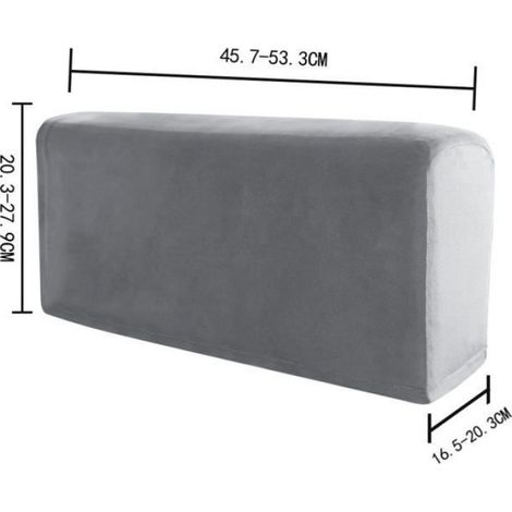 Housse D Accoudoir De Canape - Polyester Extensible - Antidérapante - Pour Bras Rectangulaires Et Courbes - 2 Unites (1/4)