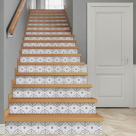 autocollants d'escalier - 18 x 100 cm - Pour marches d'escalier, bricolage, carrelage - Décoration de maison pour marches d'escalier, cuisine, salle de bain (1/5)