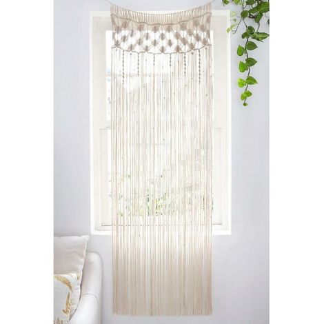 royaluxe- Tenture murale de rideau en macramé, rideaux de fenêtre de porte arche de toile de fond de mariage tissé à la main, décor de mur de Boho de diviseur de pièce de placard, 29 W x 80 L