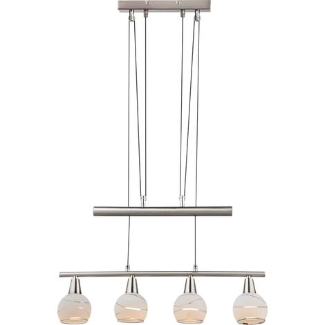 LED Decken Hänge Lampe Glas Spot Wohn Zimmer Zugpendel Leuchte höhenverstellbar Globo 54341-4Z (1/5)