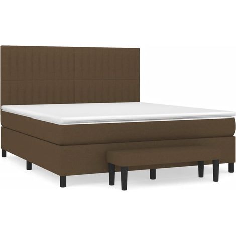 Maison Exclusive - Sommier à lattes de lit avec matelas Marron foncé 160x200 cm (1/5)