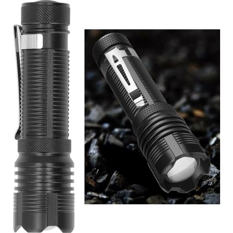 Lampe torche télescopique zoom quadricœur XHP50 pour l'extérieur avec clip stylo, mini lampe torche portable et étanche pour une utilisation en extérieur, aventure, voyage, randonnée, camping, lampe t (1/5)
