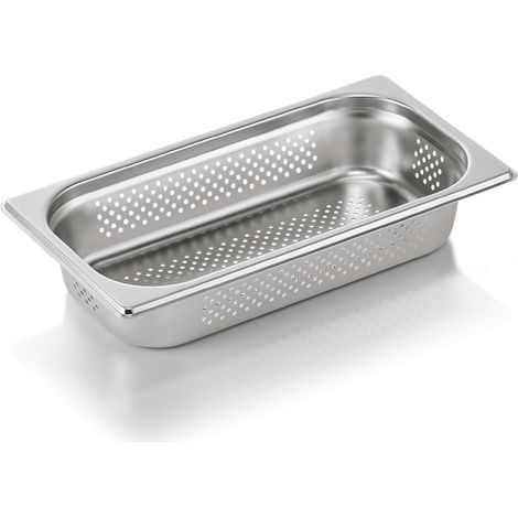 Bac inox perforé fond et côtés GN 1/3 H 65 mm 2,5 ltr GN CORE - Was Germany