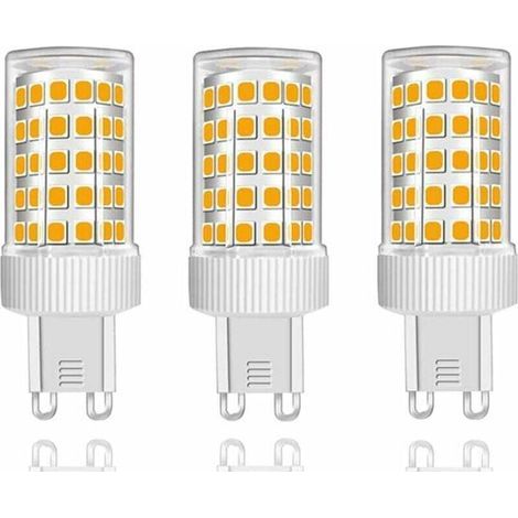 Confezione da 3 lampadine LED G9 da 10W, equivalenti a lampadine alogene da 150W, 86 LED, 1000lm, angolo del fascio luminoso di 360°, ultra luminose, AC220-240V, non dimmerabili, bianco caldo 3000K… [ (1/5)