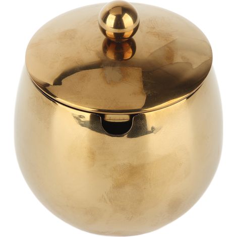 Grand Bol en Acier Inoxydable pour Sucre et Épices avec Couvercle, Rangement pour Sel, Bonbons ou Café, Passe au Lave-Vaisselle, Doré (1/5)