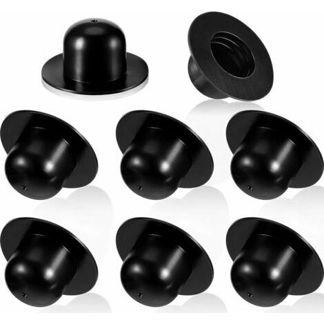10 Pièces Bouchons de Vidange de Piscine Pompe de Filtre de Piscine Creusée de Rechange Bouchon de Trou de Crépine Bouchon de Butée Murale Compatible avec Les Piscines (Noir) (1/5)