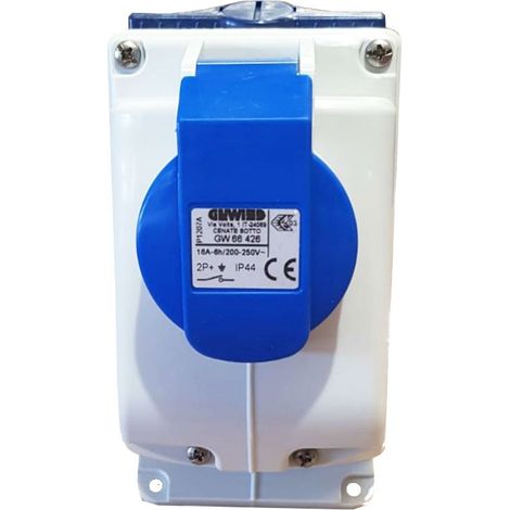 COMBIBLOC S.F.IP44 2P+T 16A 230V 6H GEWISS GW66426 (1/3)