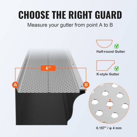 Grille de Protection Gouttière 152 mm Pare-feuilles pour (1/5)