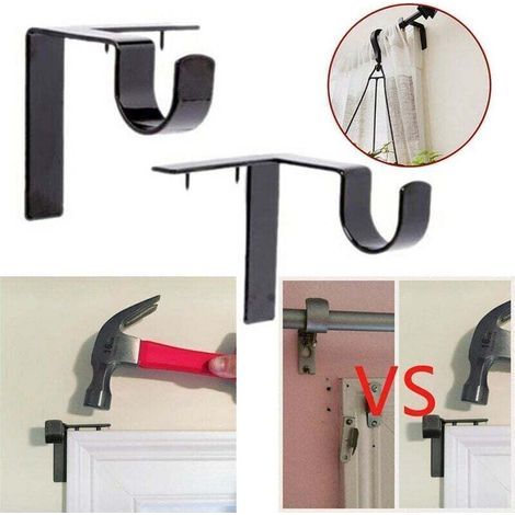 Support de tringle à rideau à suspension simple – Plaque de fer A3 – Capacité de charge 20 lb – Installation rapide sans endommager les murs