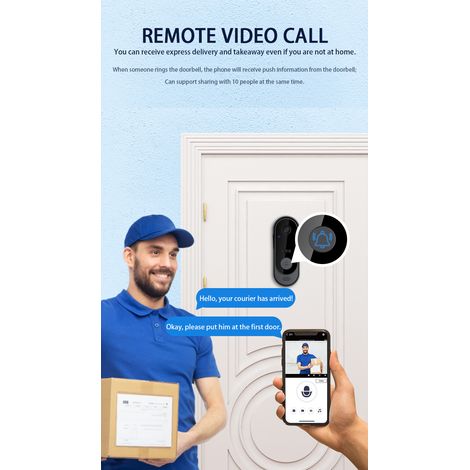 Video-Türklingel, intelligente drahtlose Fernbedienung für Ihr Zuhause über WLAN, smarte Türklingel mit hochauflösendem Bild