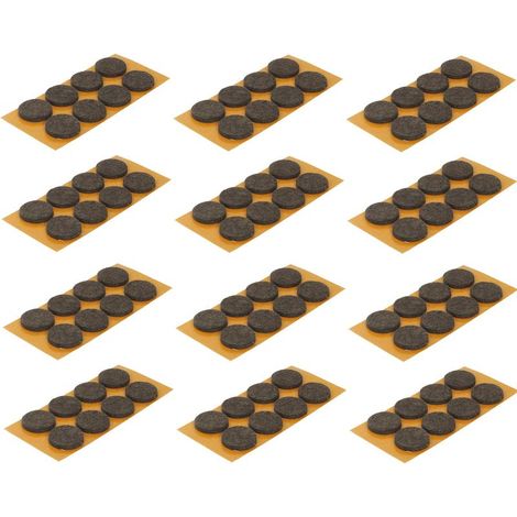 100x patin de pied meuble feutre rond 20mm autocollant adhésif marron chaise table