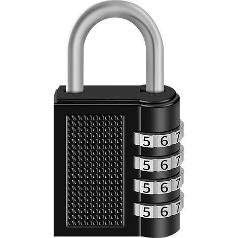 Cadenas à combinaison étanche pour valises, casiers, écoles et portails. Alliage de zinc renforcé. Cadenas de sécurité. Noir. 1 unité. (1/5)