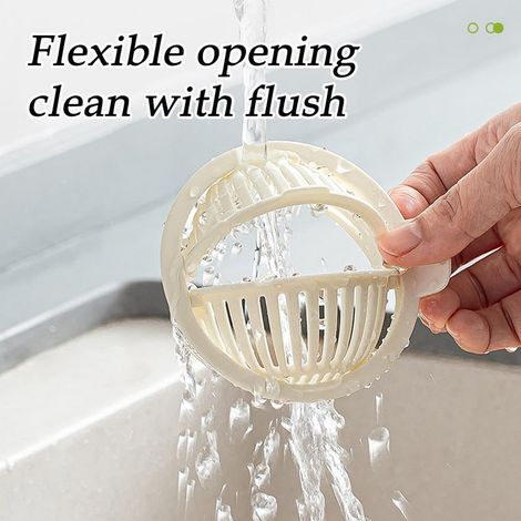 Filtre pour évier de cuisine blanc à ouverture flexible Panier d’égouttage anti-bouchon pour lavabo de cuisine Dispositif de filtration des déchets alimentaires pour siphon (1/5)
