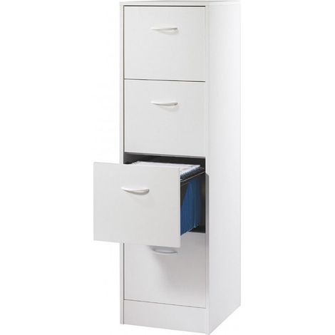 Classeur 4 tiroirs pour dossiers suspendus blanc Office H140cm (1/3)