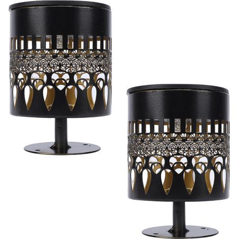 Set of 2 solar-powered outdoor fence wall lights with battery-operated deck, mandala design, 12-hour battery life, decorative for yard, garden, patio, warm white (1/5)