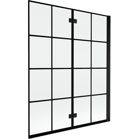 Mexen Mist schermo per doccia 2 ante destro 140 x 150 cm, griglia nera, nero - 8A9-140-002-70-77-P (1/5)
