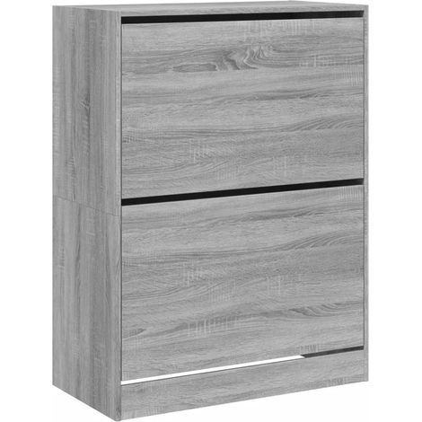 Maison Exclusive - Scarpiera 2 Cassetti Ribaltabili Grigio Sonoma 80x42x108 cm