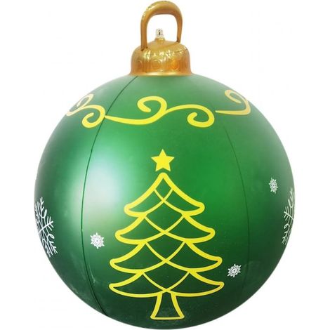 Boule De Noel Decorative - 60 Cm - Pvc - Etanche - Avec Lampe - Pour Interieur Et Exterieur - 1 Piece (1/5)