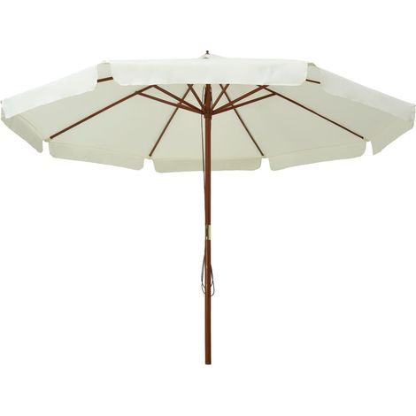 Maison Exclusive - Sonnenschirm mit Holzmast 330 cm Sandweiß
