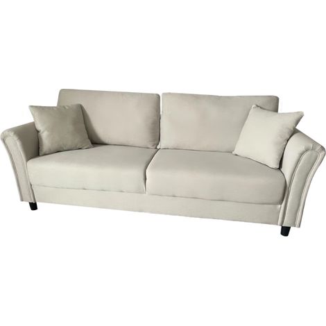 Canapé 4 places en tissu beige LUCERNE (1/4)