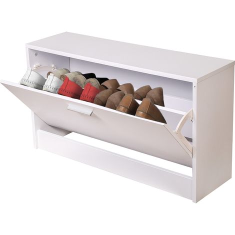 Mobile Mobiletto Scarpiera Salvaspazio Bianca Dimensioni 90.5x46x12.5 cm